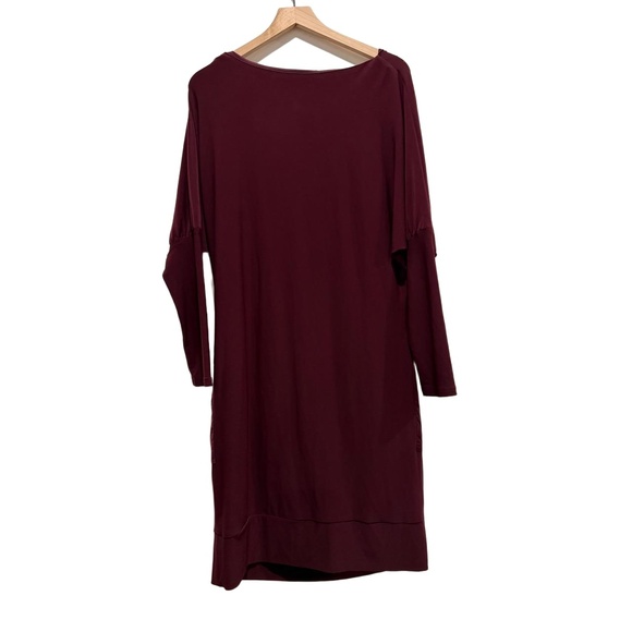 Joseph Ribkoff Dress Womens Size 14 Deep Red Cowl Neck Dolman Sleeve Tunic - Picture 2 of 6